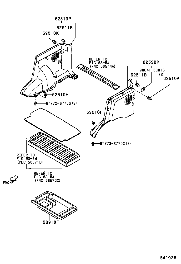 90044-67386 CLIP (FOR ROOF SIDE, INNER UPPER GARNISH) product image
