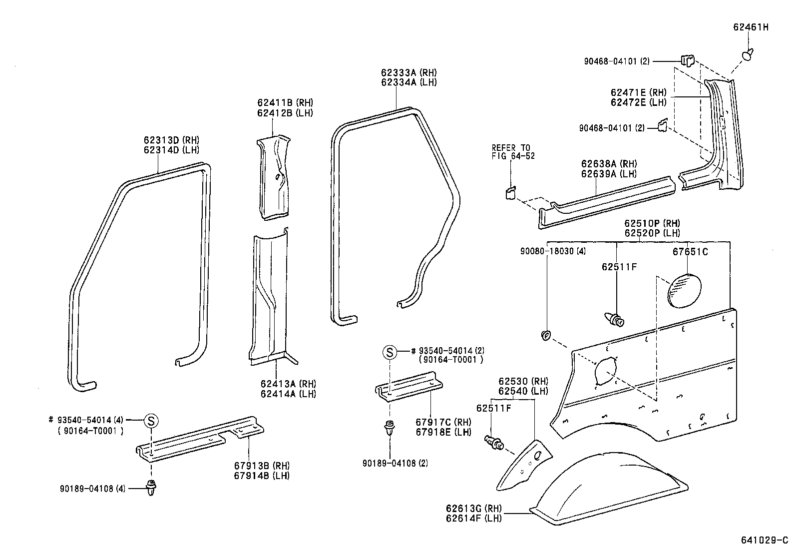 62333-0B070-B0 TRIM, REAR DOOR OPENING, RH product image