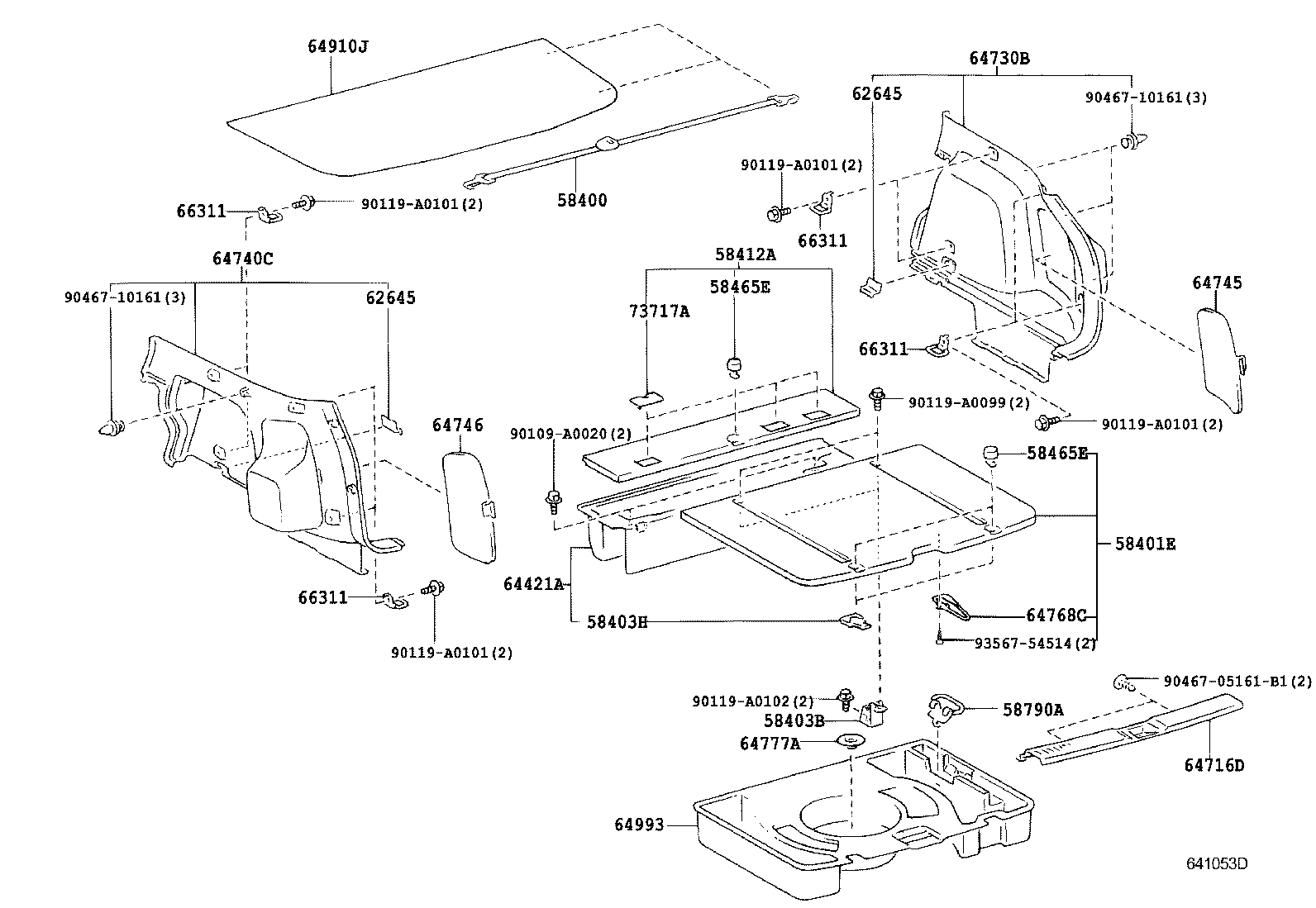 64993-01010 BOX, DECK FLOOR, REAR product image