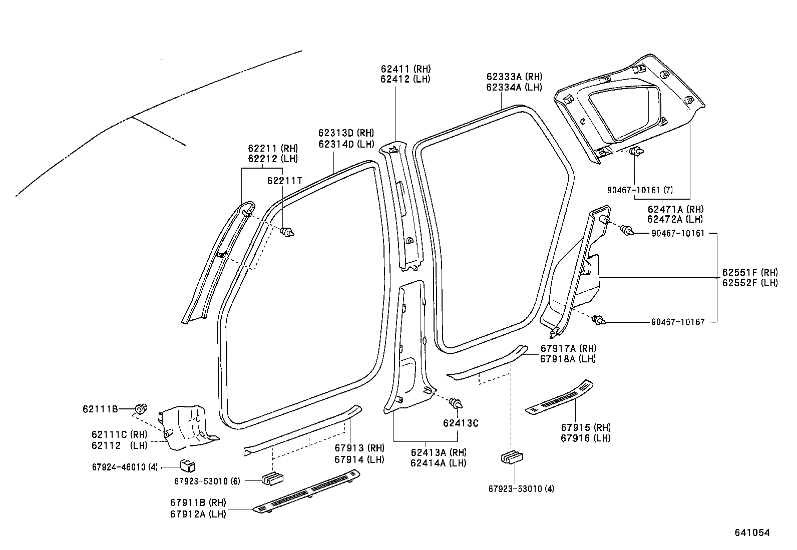62333-01050-B0 TRIM, REAR DOOR OPENING, RH product image