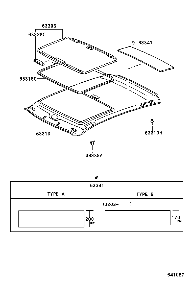 63306-52011-B0 TRIM SUB-ASSY, SUNSHADE product image