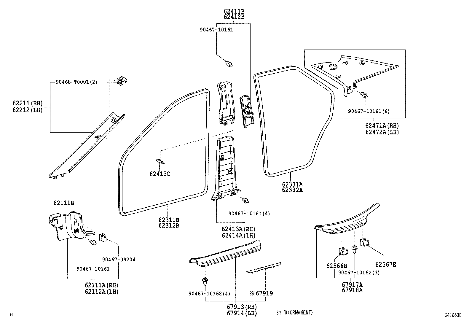 62312-YC030-B0 WEATHERSTRIP, FRONT DOOR OPENING TRIM, LH product image