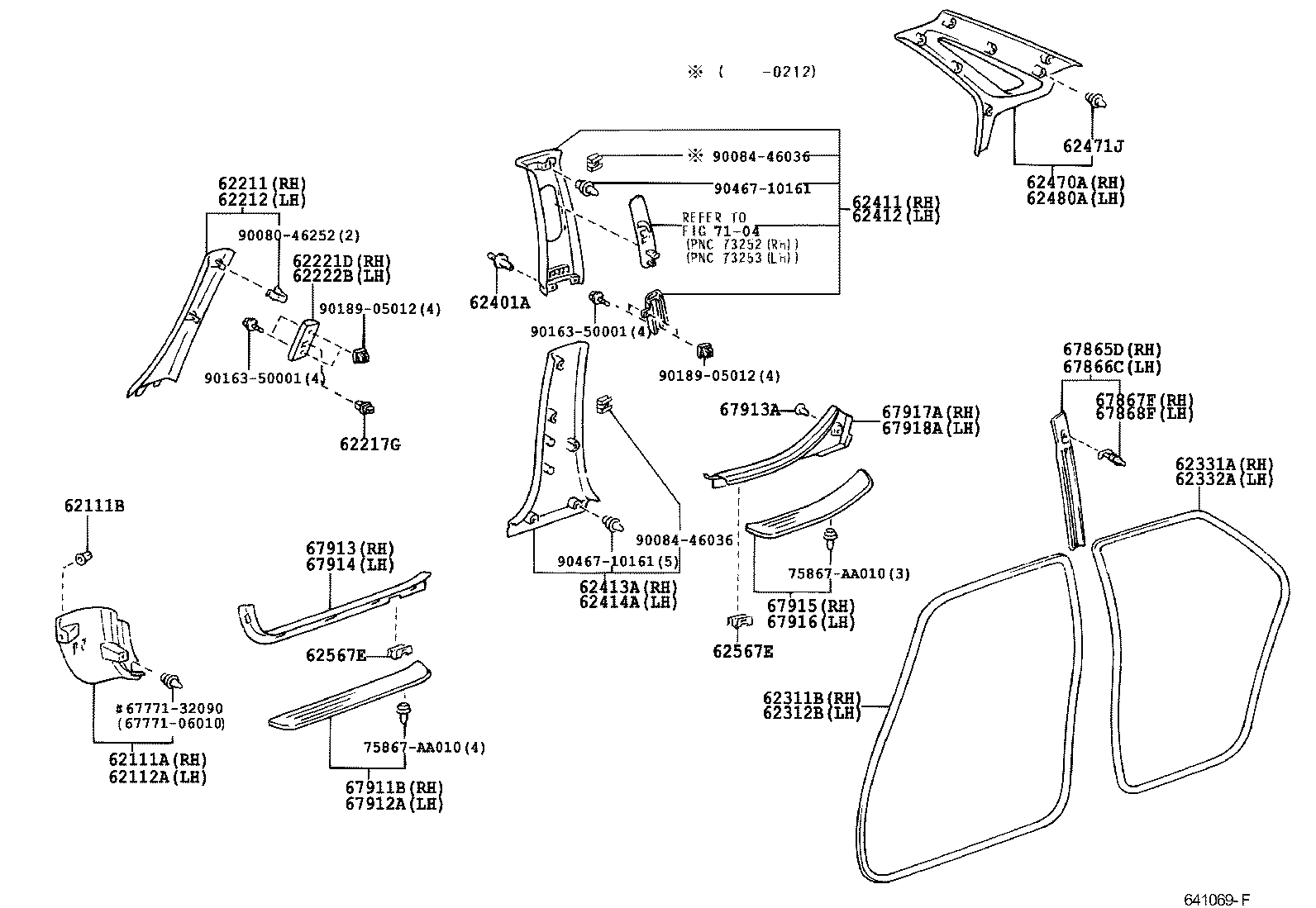 Toyota 62210-AC050-A0 GARNISH, FRONT PILLAR, RH