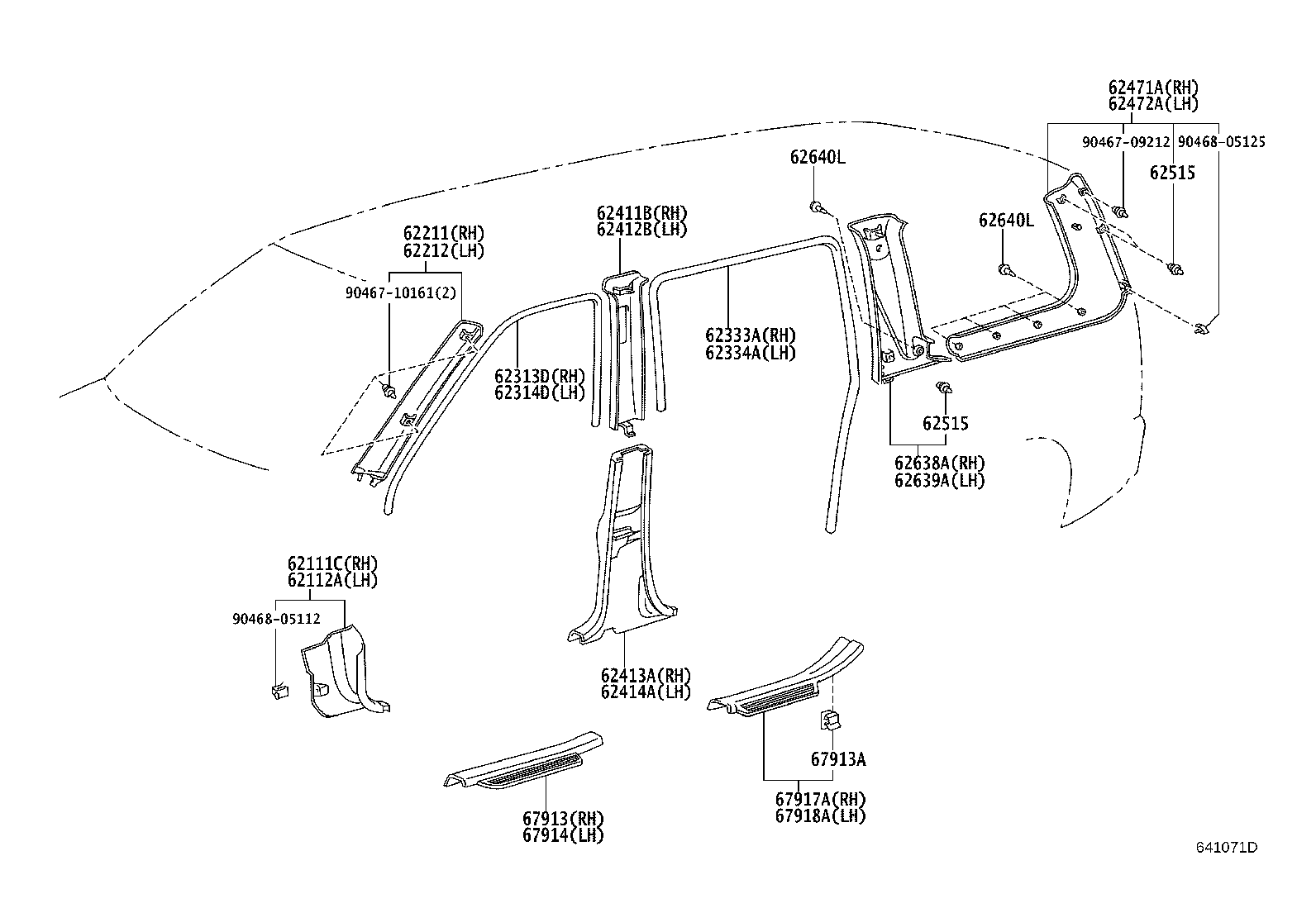 62333-52060-B0 TRIM, REAR DOOR OPENING, RH product image