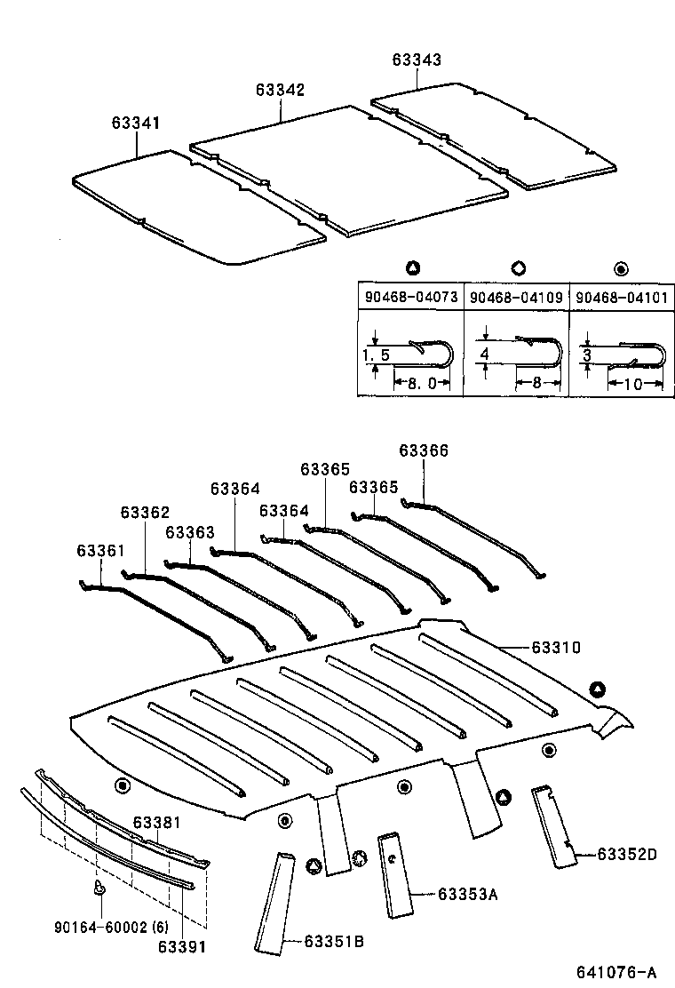 63361-0B080 SUPPORT, ROOF HEADLINING, NO.1 product image