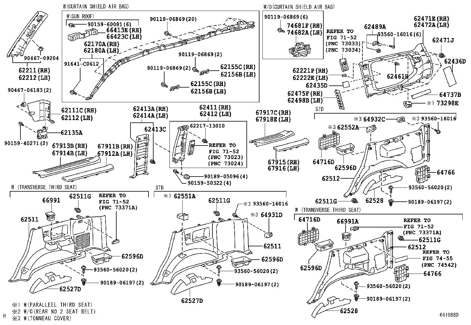62170-0G010 AIR BAG ASSY, CURTAIN SHIELD, RH product image