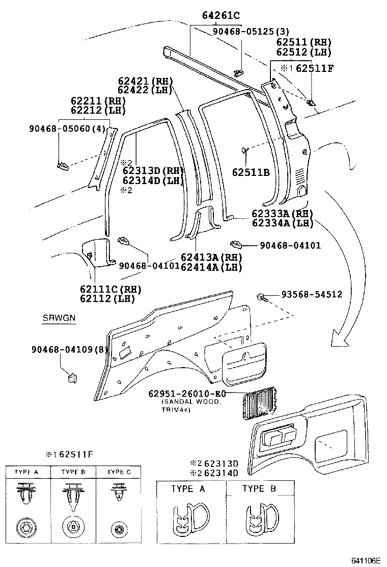 62333-04010-B0 TRIM, REAR DOOR OPENING, RH product image