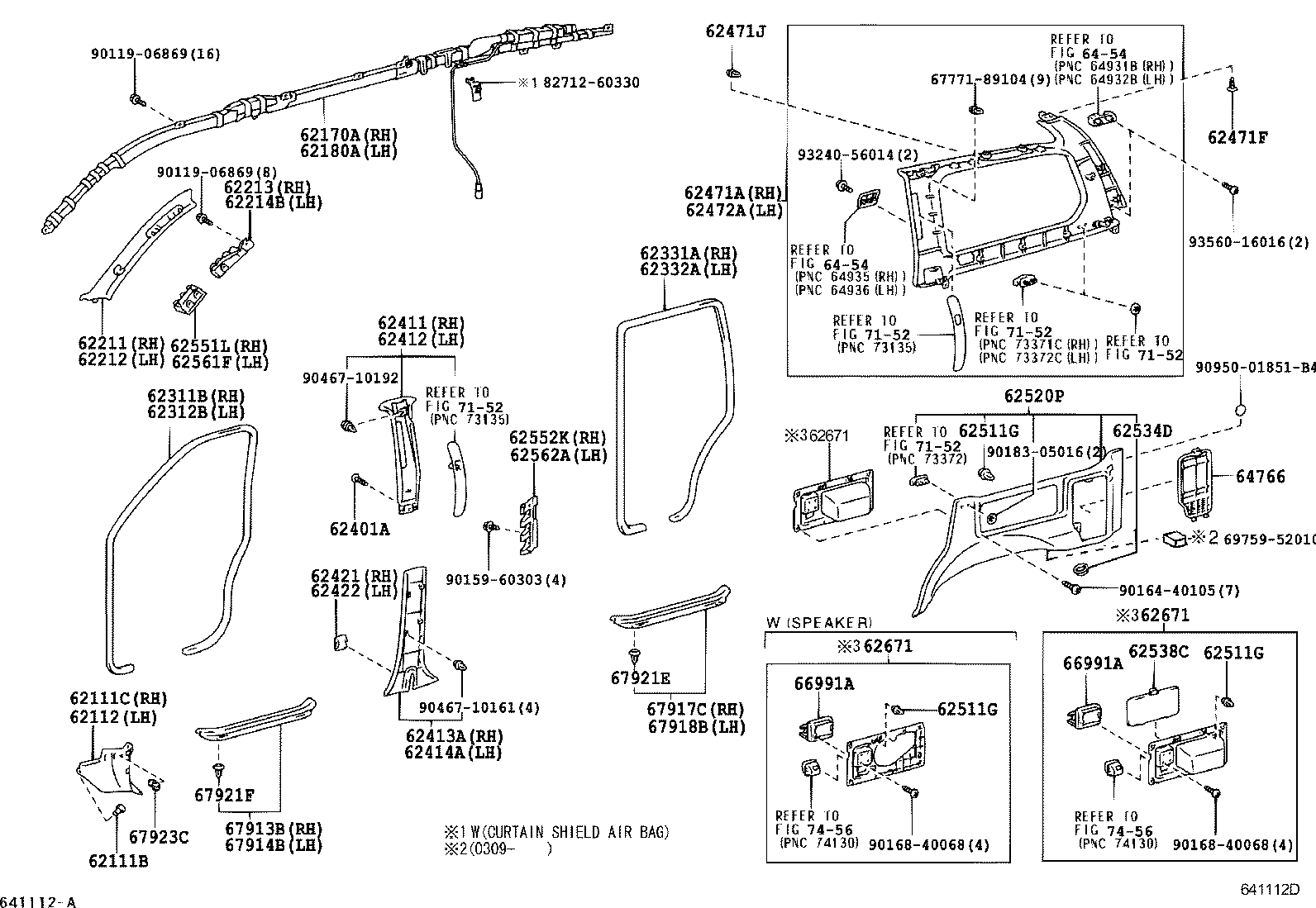 62312-60130 WEATHERSTRIP, FRONT DOOR OPENING TRIM, LH product image