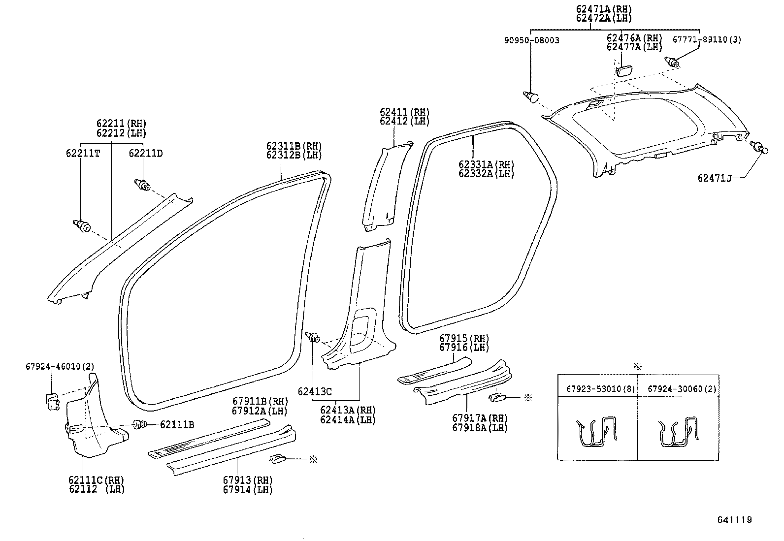 62170-02040 AIR BAG ASSY, CURTAIN SHIELD, RH product image