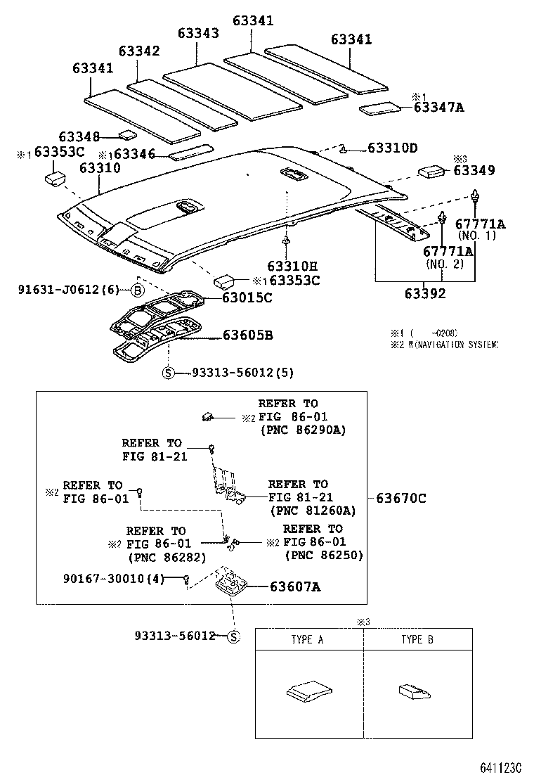 63354-60030 PAD, ROOF HEADLINING, CENTER product image
