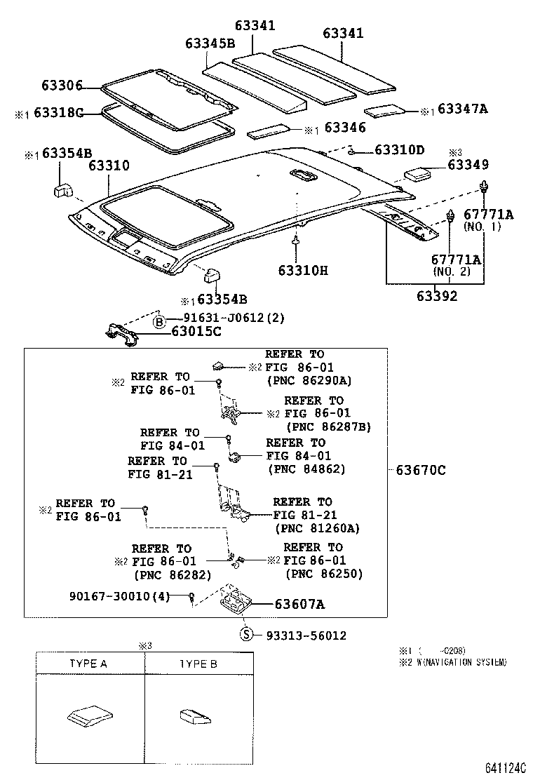 63354-60030 PAD, ROOF HEADLINING, CENTER product image