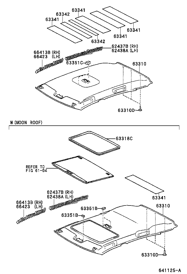 62437-13010 PAD, ROOF SIDE RAIL, REAR RH product image