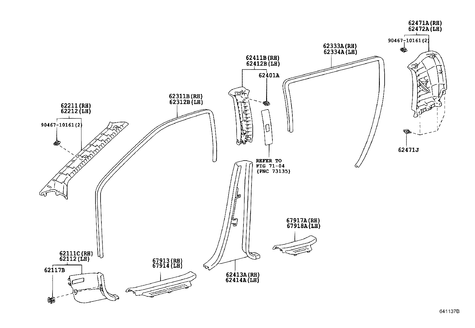 62333-52071-C0 TRIM, REAR DOOR OPENING, RH product image