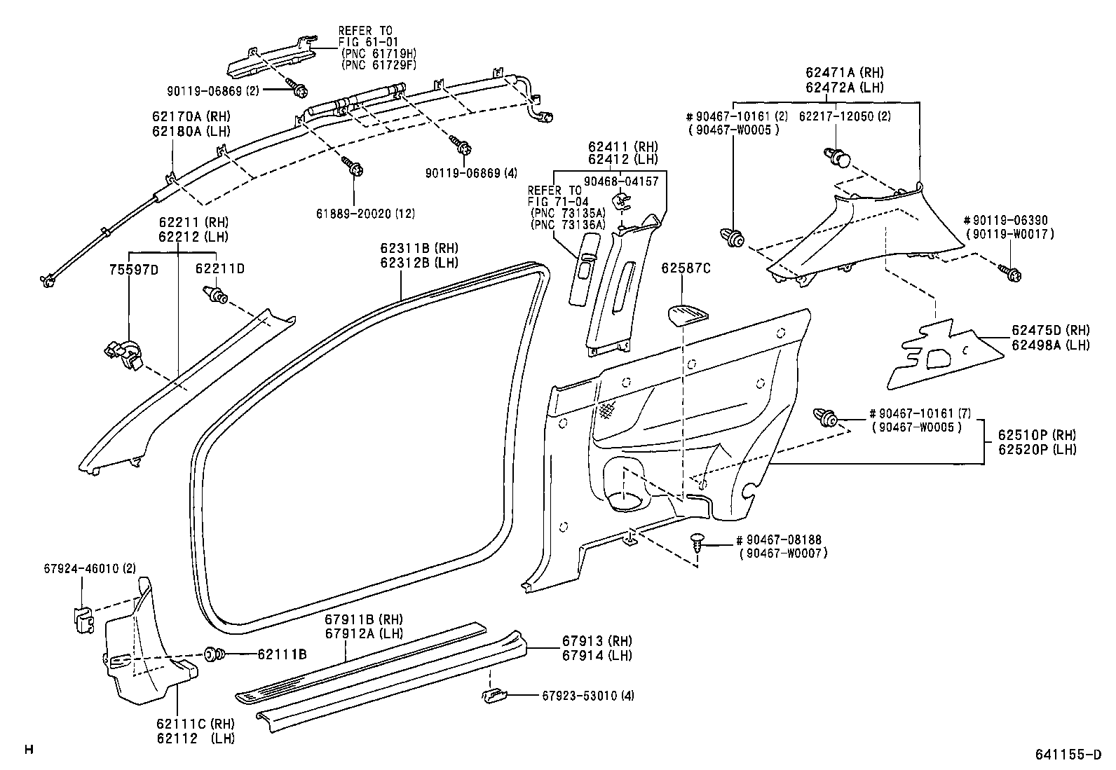 62170-02030 AIR BAG ASSY, CURTAIN SHIELD, RH product image