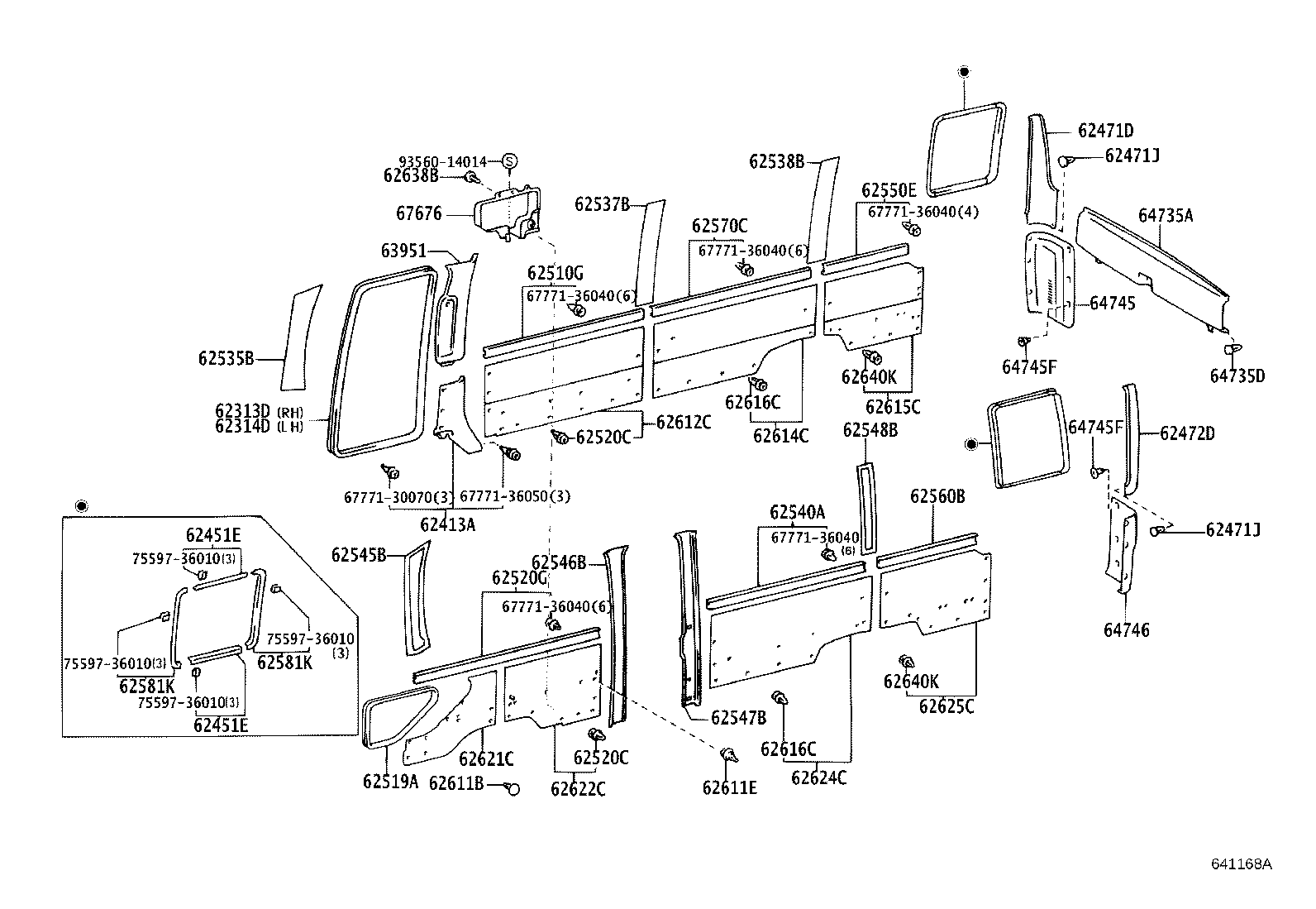 62080-36041 BOARD, SIDE TRIM NO.5, LH product image
