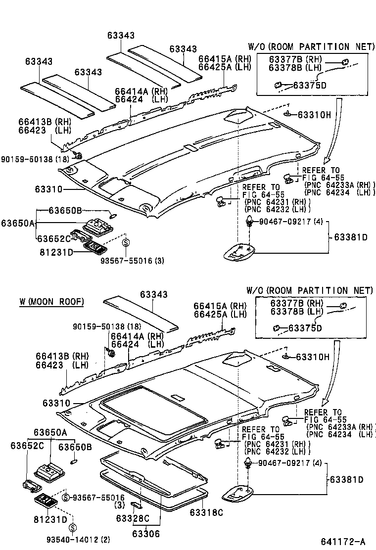 Toyota 63306-44020-B4 TRIM SUB-ASSY, SUNSHADE