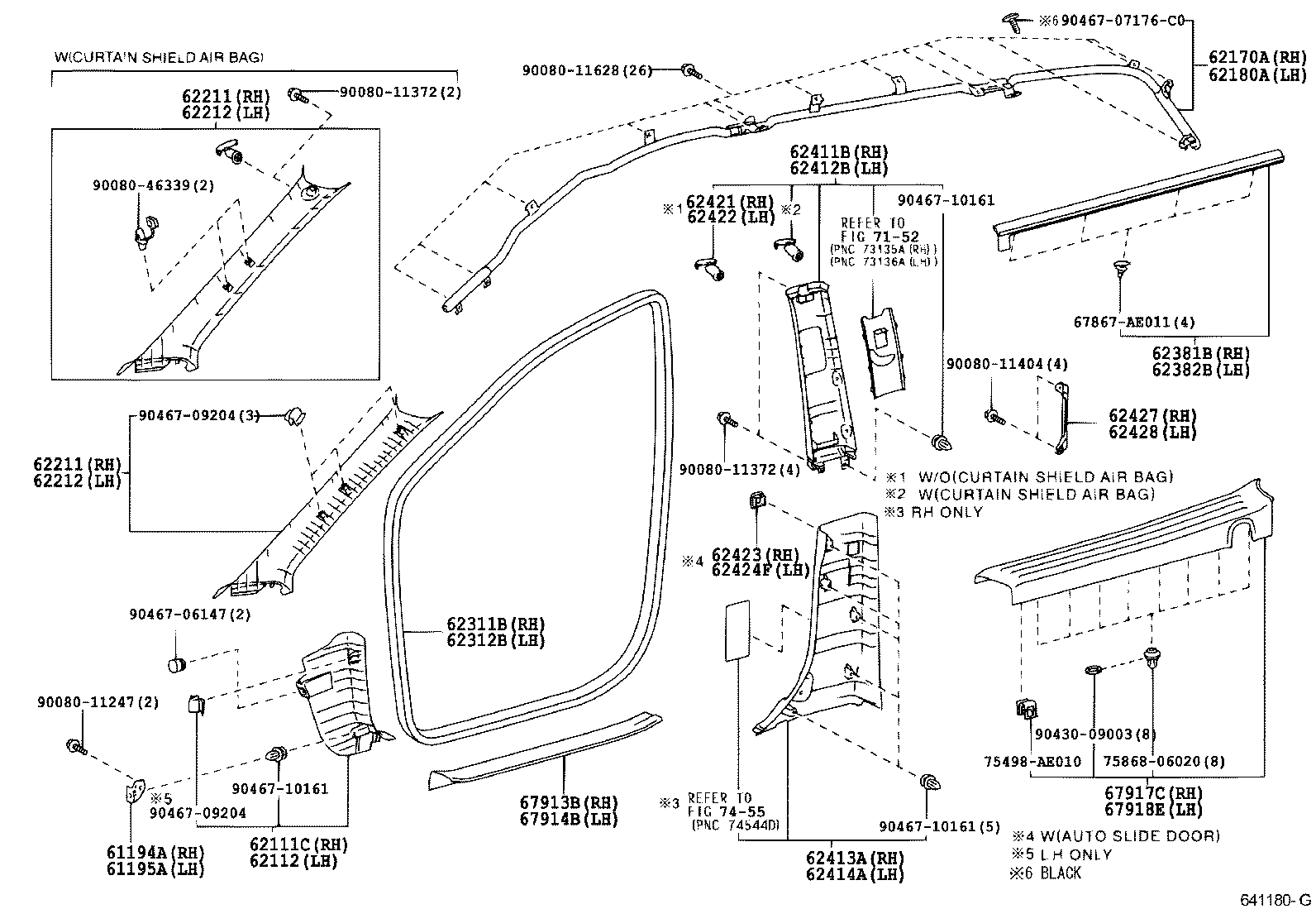 Toyota 62211-08090-B0 GARNISH, FRONT PILLAR, RH