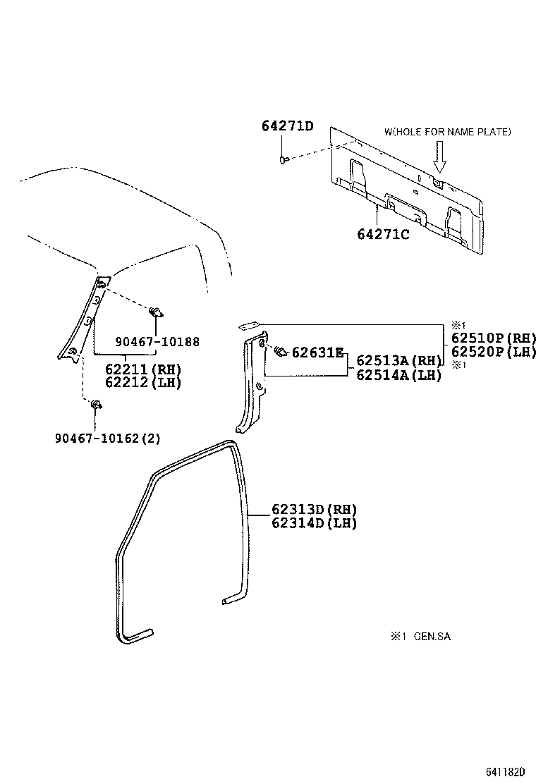 64271-37121 TRIM, BACK PANEL product image