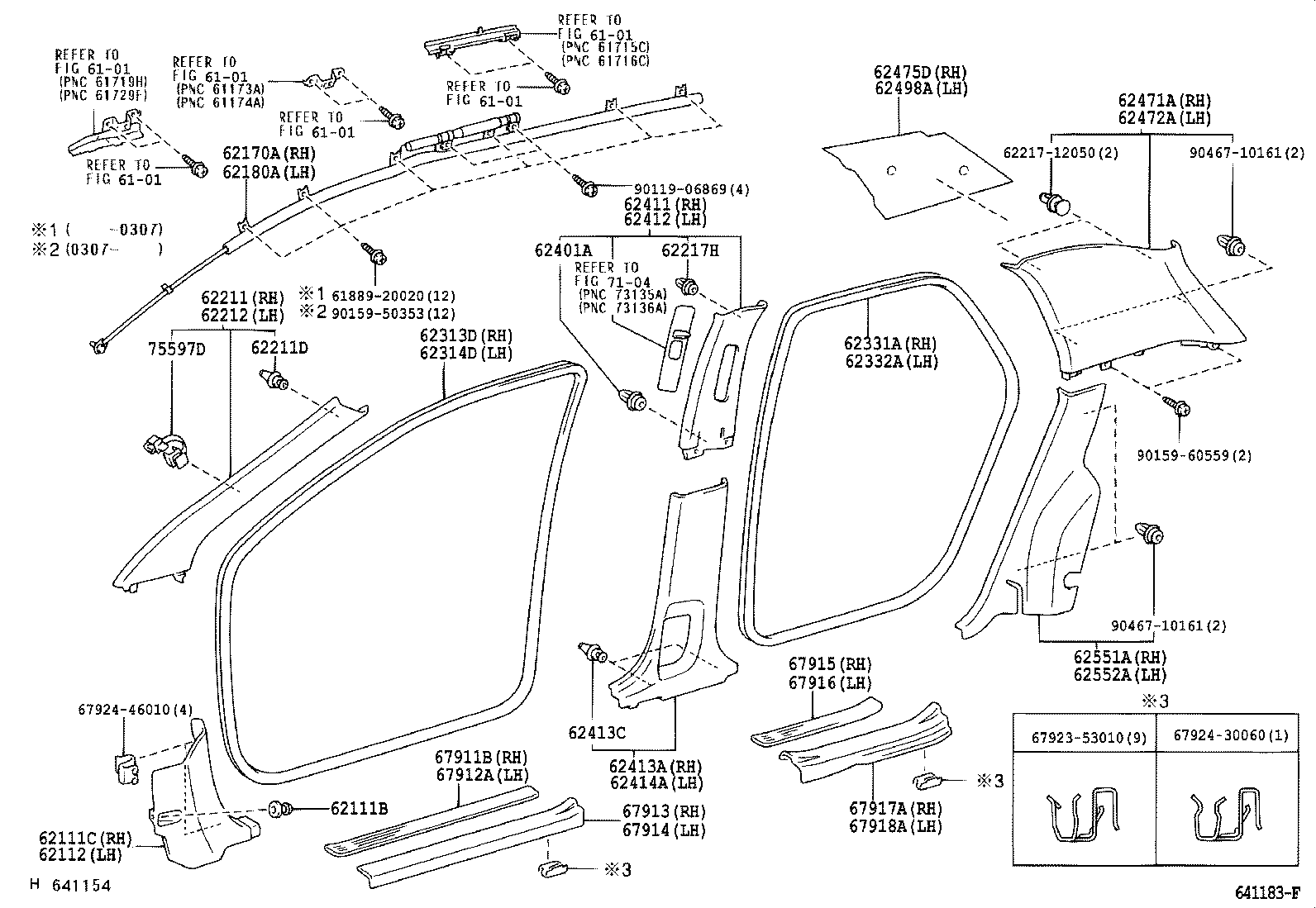 62170-13010 AIR BAG ASSY, CURTAIN SHIELD, RH product image