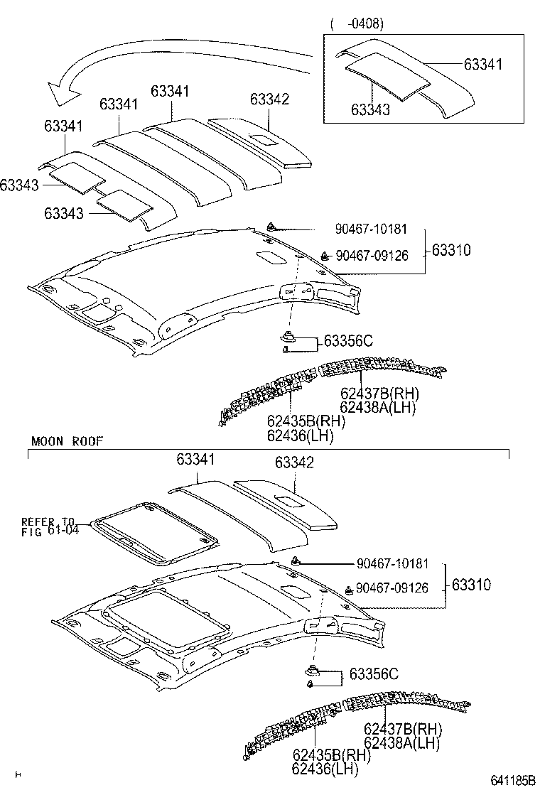 62437-05090 PAD, ROOF SIDE RAIL, REAR RH product image