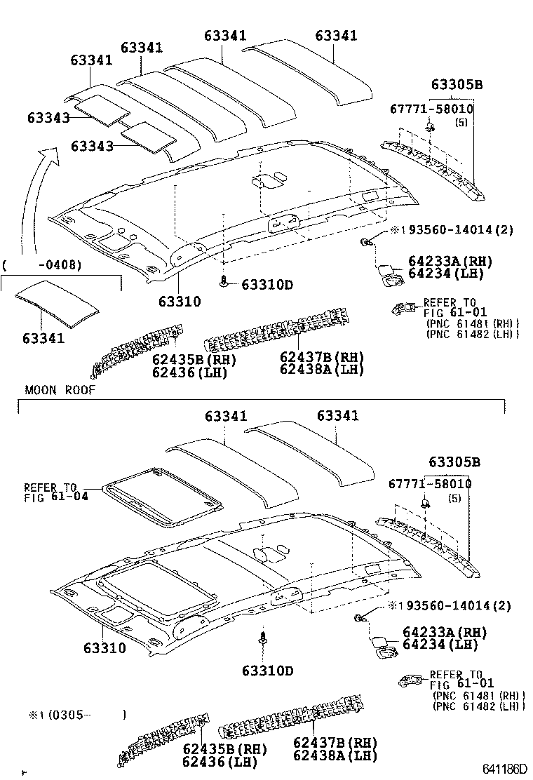 62437-05090 PAD, ROOF SIDE RAIL, REAR RH product image