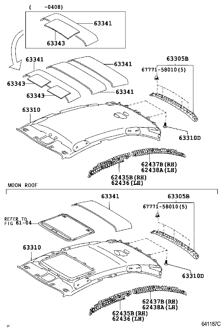 62437-05090 PAD, ROOF SIDE RAIL, REAR RH product image