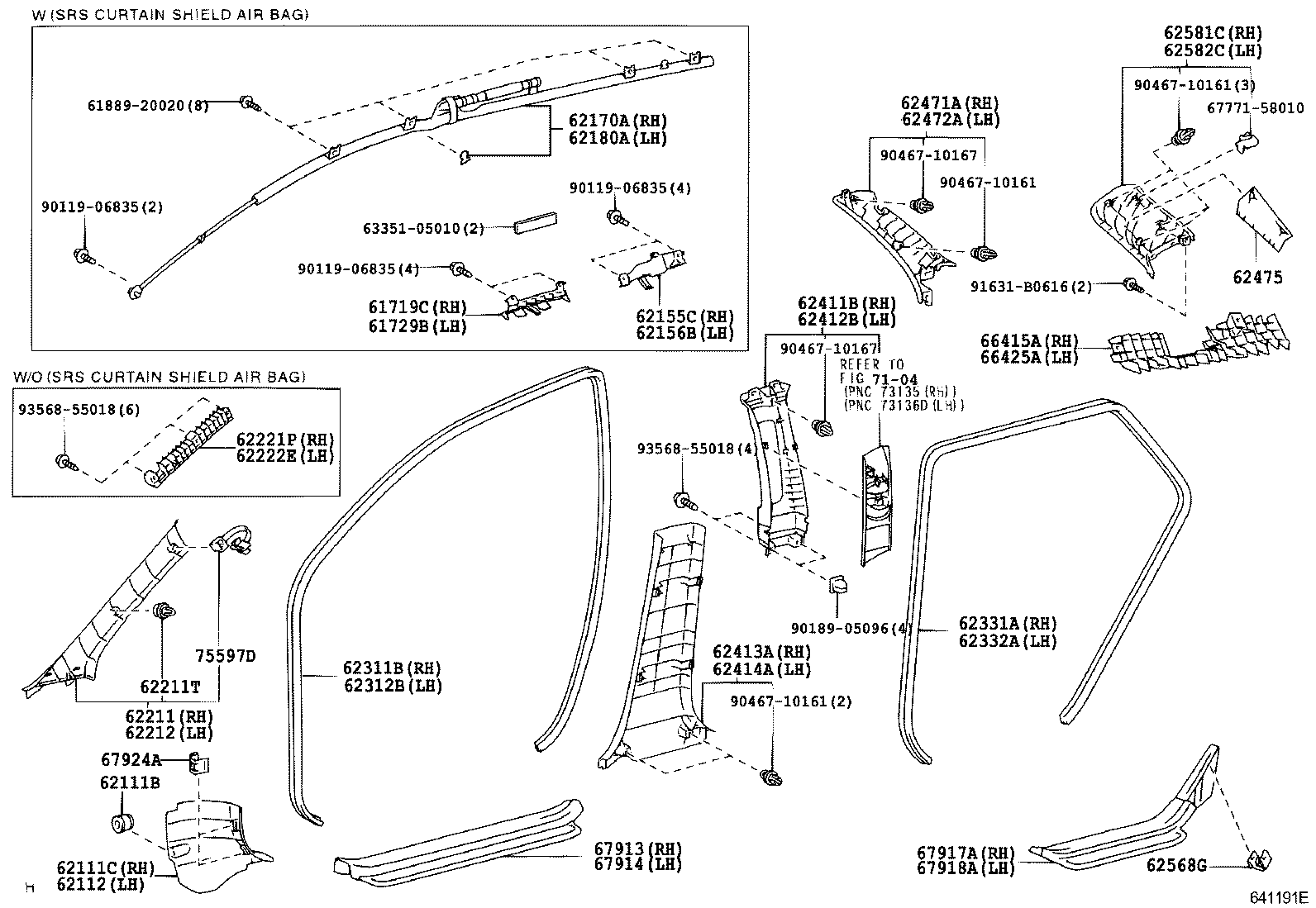 62170-05040 AIR BAG ASSY, CURTAIN SHIELD, RH product image