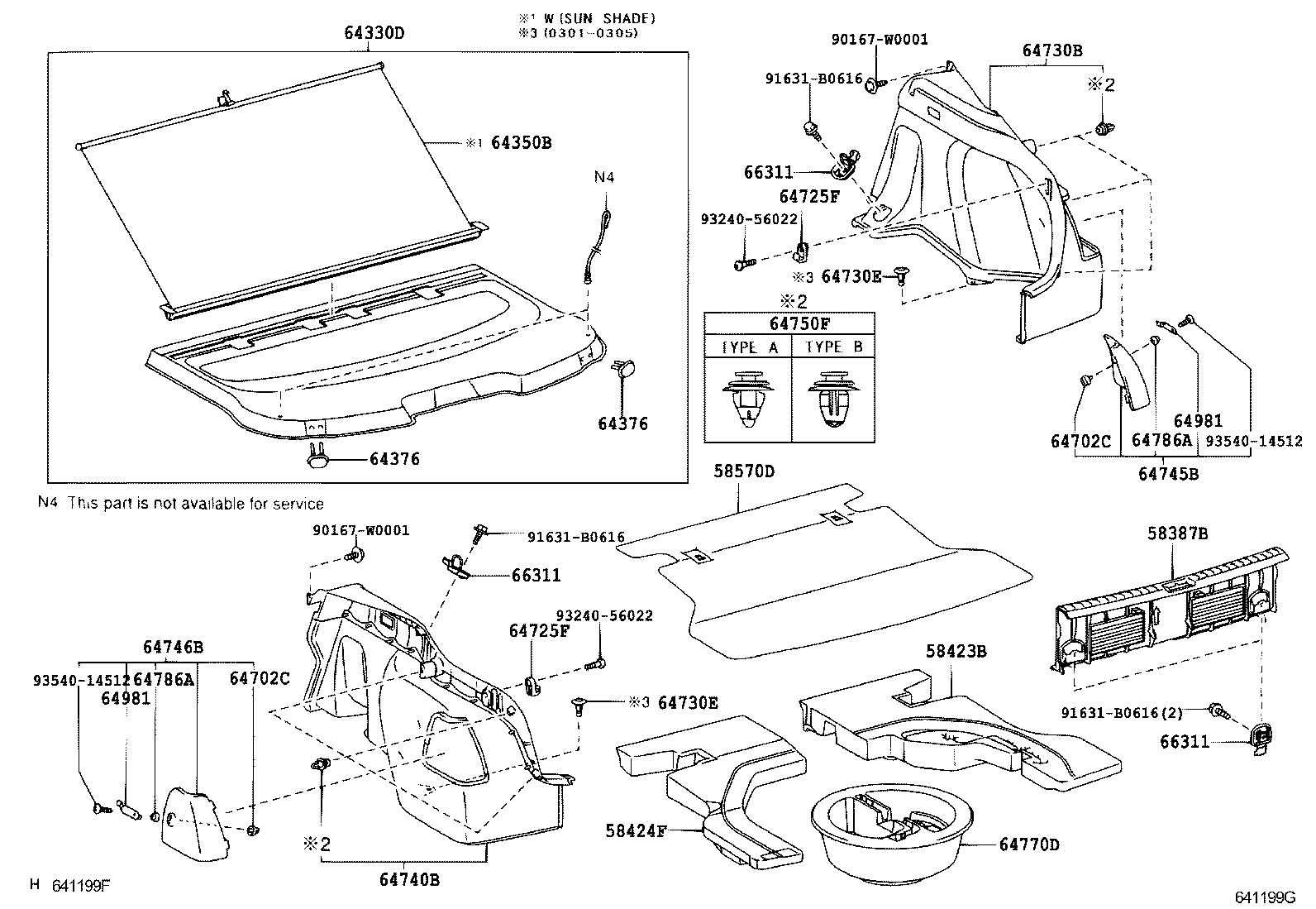 58331-20050 BRACKET, LUGGAGE COMPARTMENT TRIM, NO.1 product image