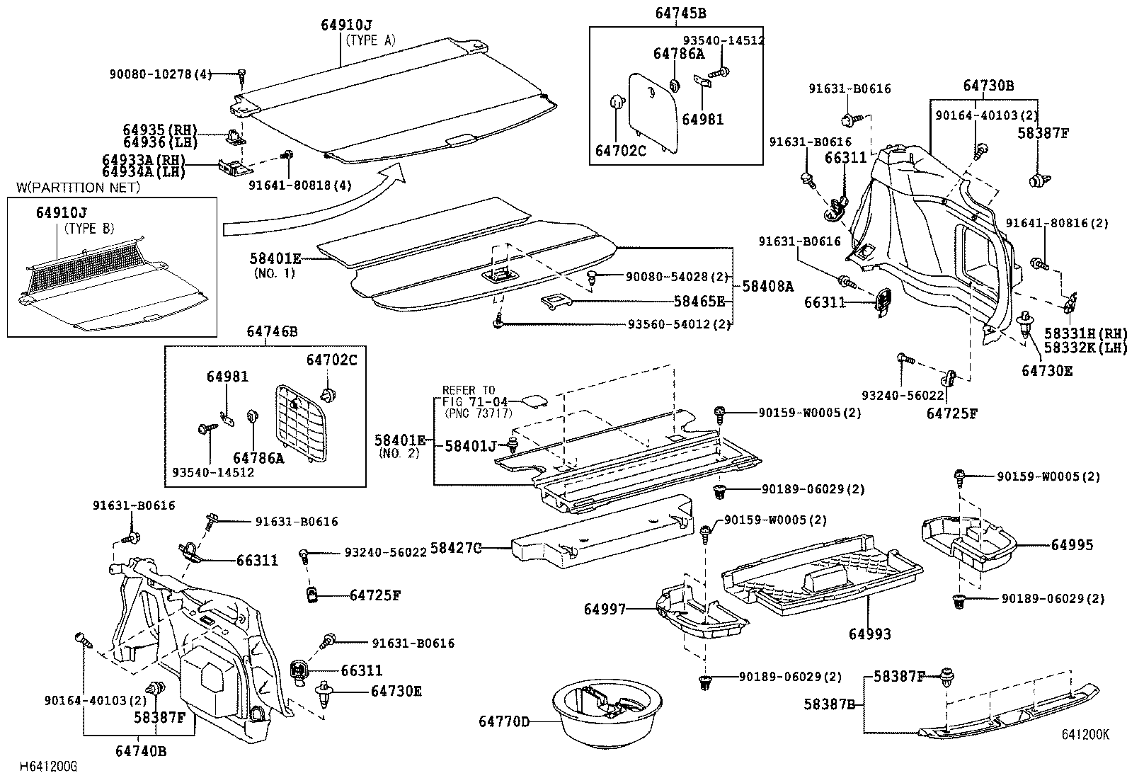 58331-20050 BRACKET, LUGGAGE COMPARTMENT TRIM, NO.1 product image