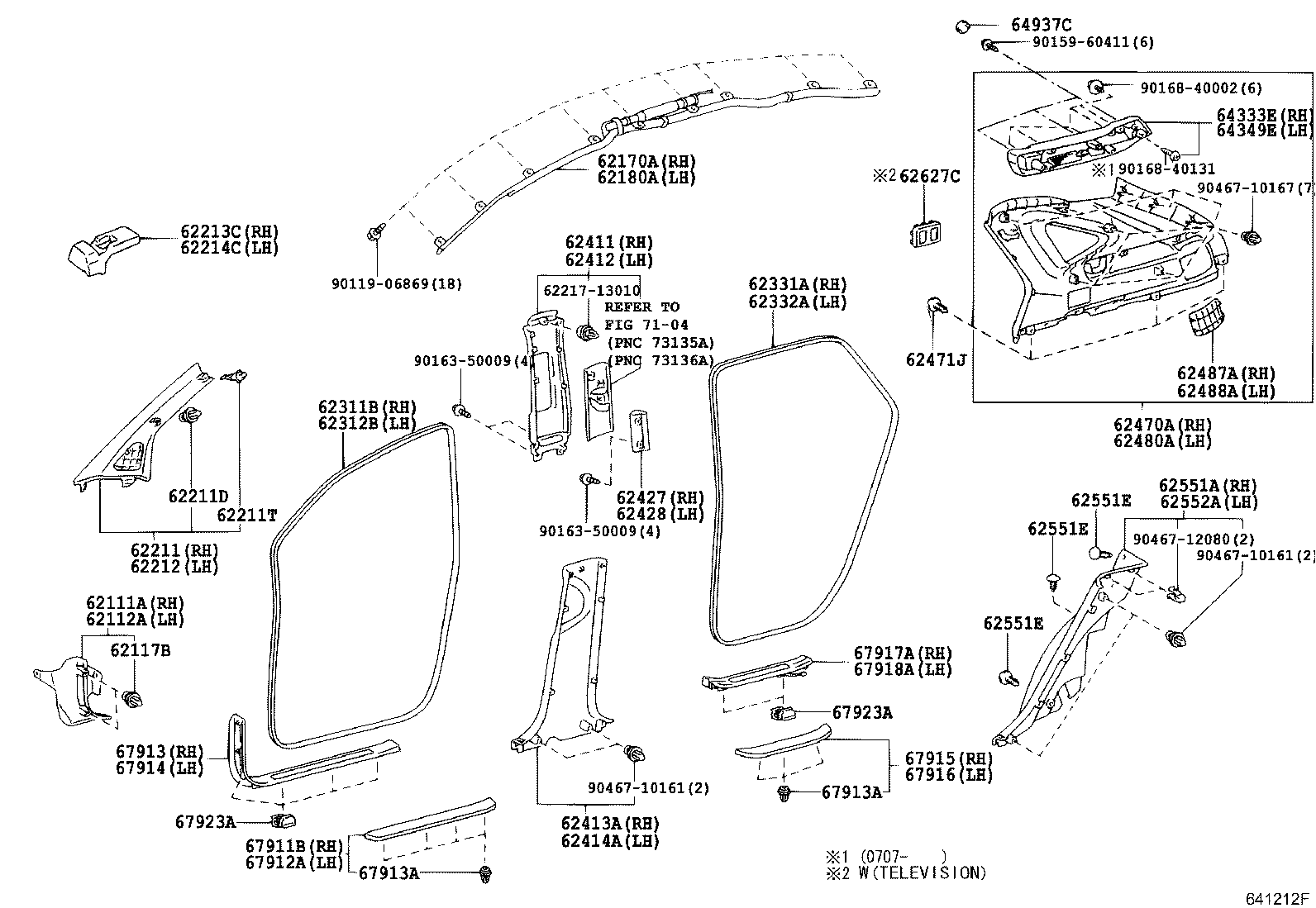 Toyota 62210-48050-B1 GARNISH, FRONT PILLAR, RH