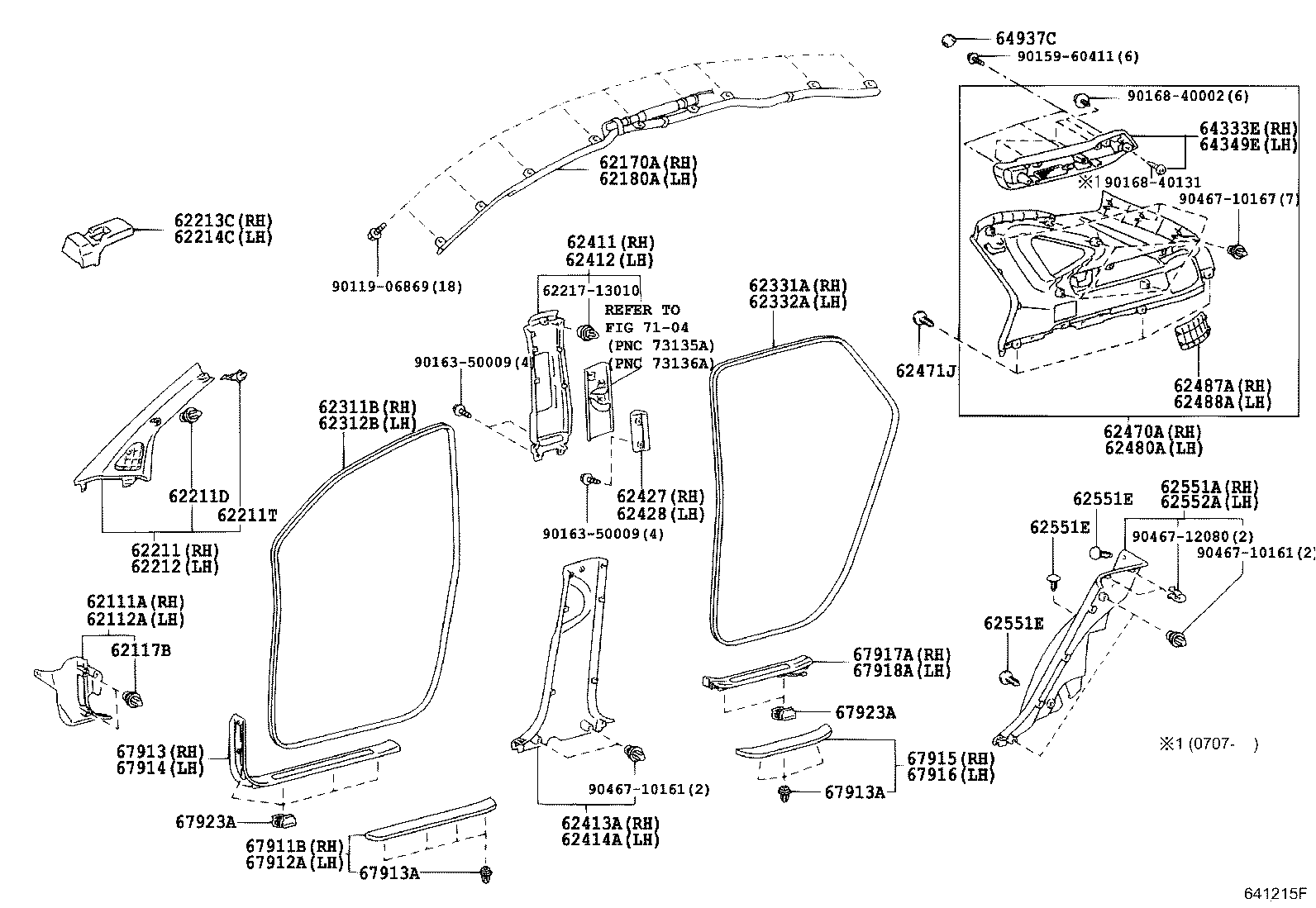 62170-48010 AIR BAG ASSY, CURTAIN SHIELD, RH product image