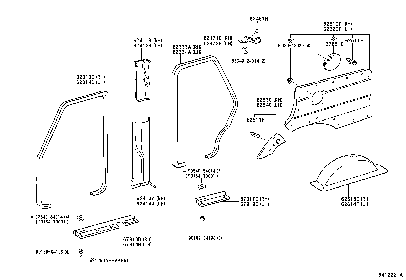 62333-0B070-B0 TRIM, REAR DOOR OPENING, RH product image