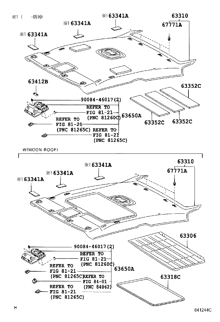 Toyota 63306-AC021-A1 TRIM SUB-ASSY, SUNSHADE