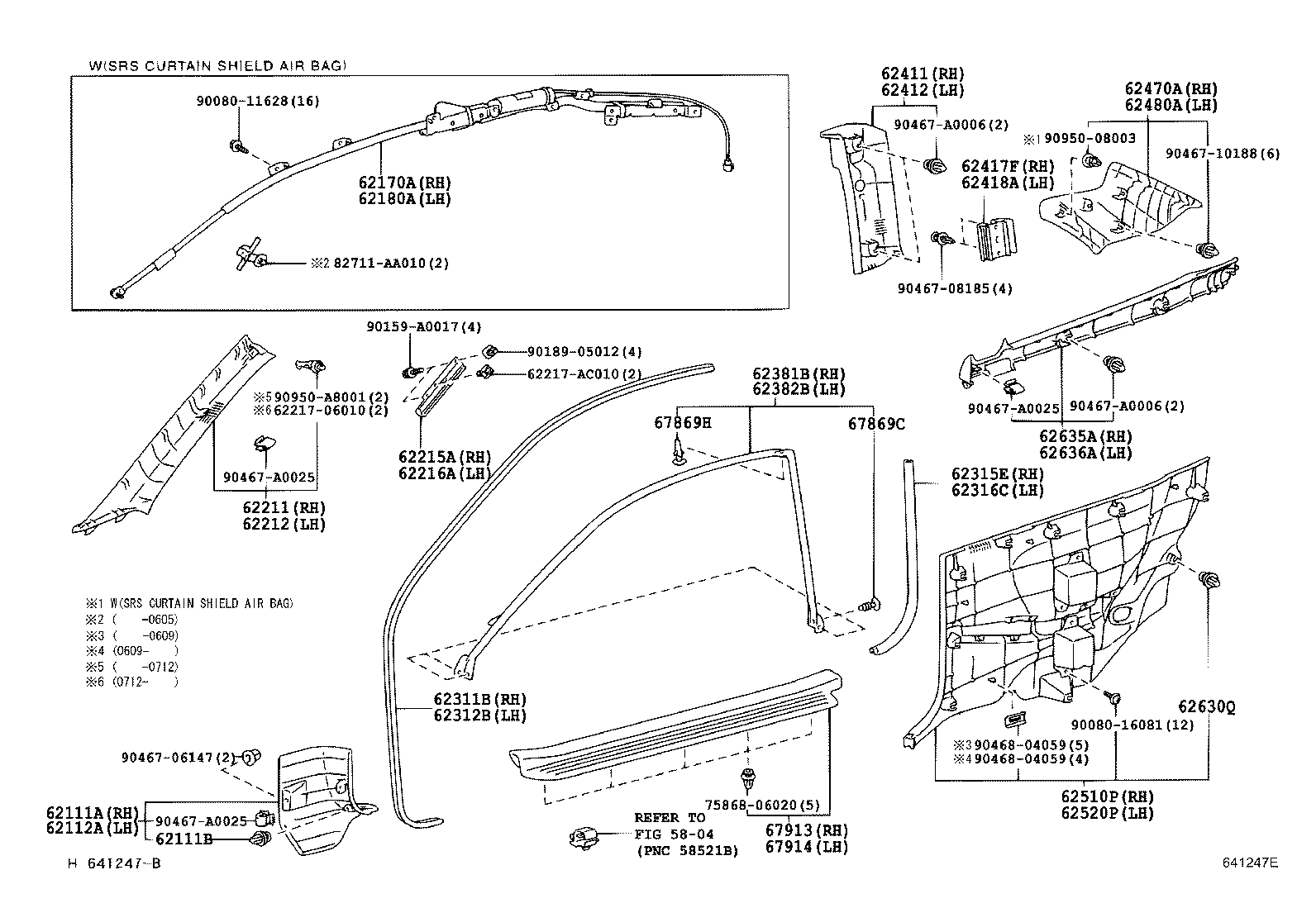 Toyota 62210-AA061-A1 GARNISH, FRONT PILLAR, RH