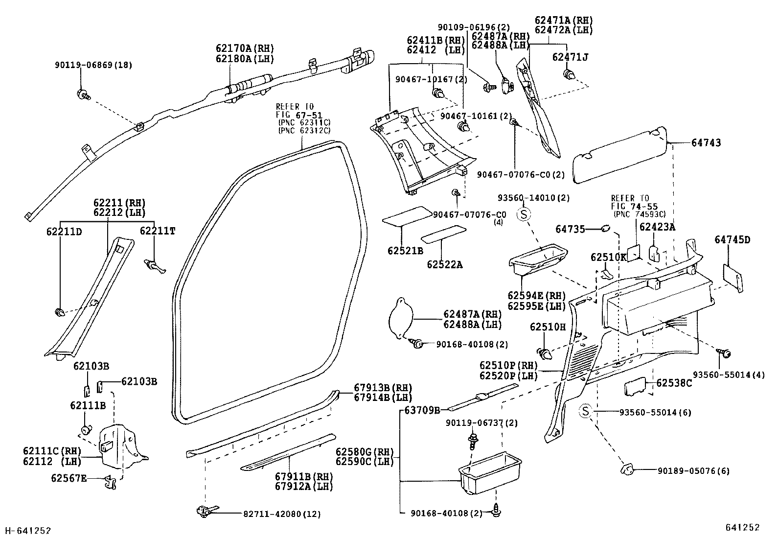 62155-42010 BRACKET, CURTAIN SHIELD AIR BAG, RH product image