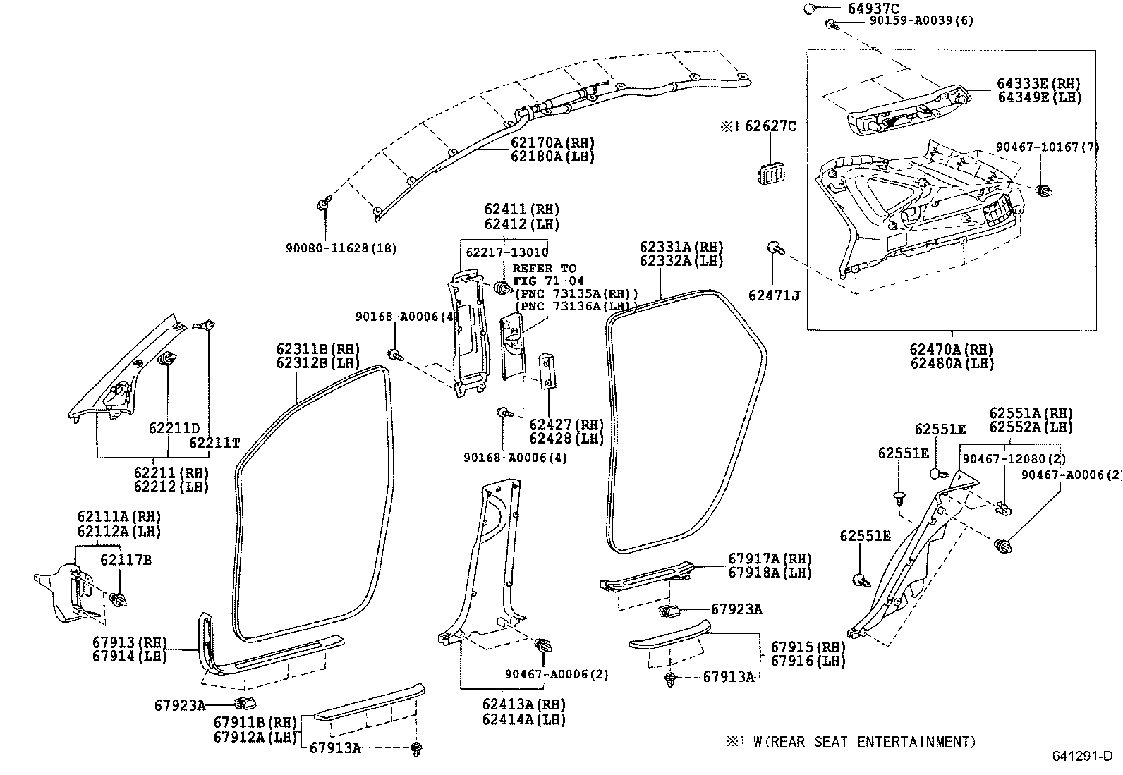 Toyota 62210-0E010-B1 GARNISH, FRONT PILLAR, RH