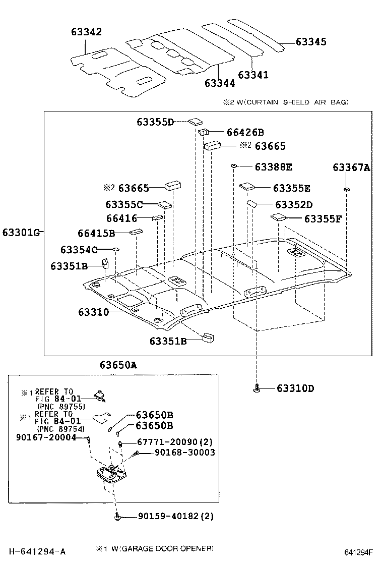 Toyota 63306-48070-B0 TRIM SUB-ASSY, SUNSHADE