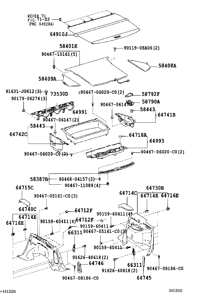 64993-48020 BOX, DECK FLOOR, REAR product image