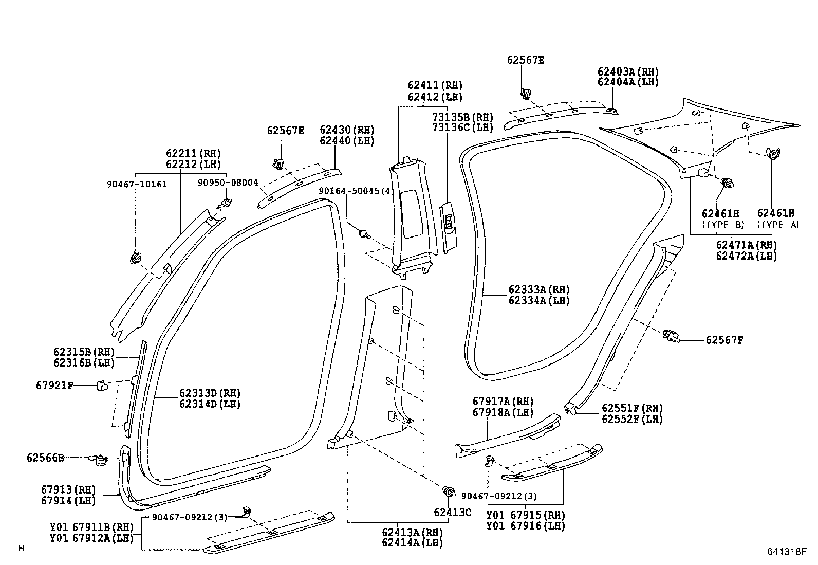 62333-30220 TRIM, REAR DOOR OPENING, RH product image