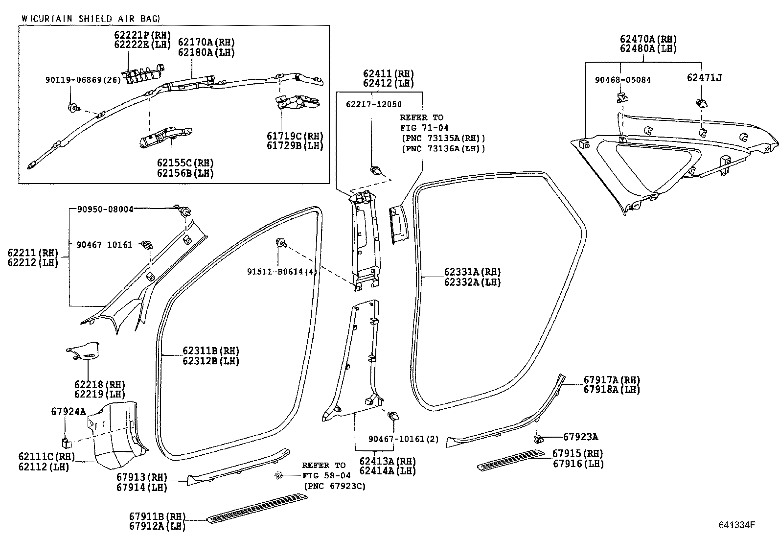 Toyota 62210-47030-B1 GARNISH, FRONT PILLAR, RH