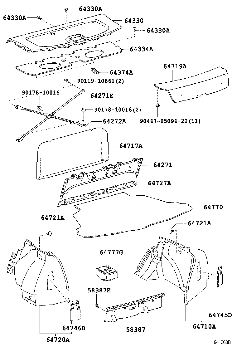 64334-12360 PAD, PACKAGE TRAY TRIM product image