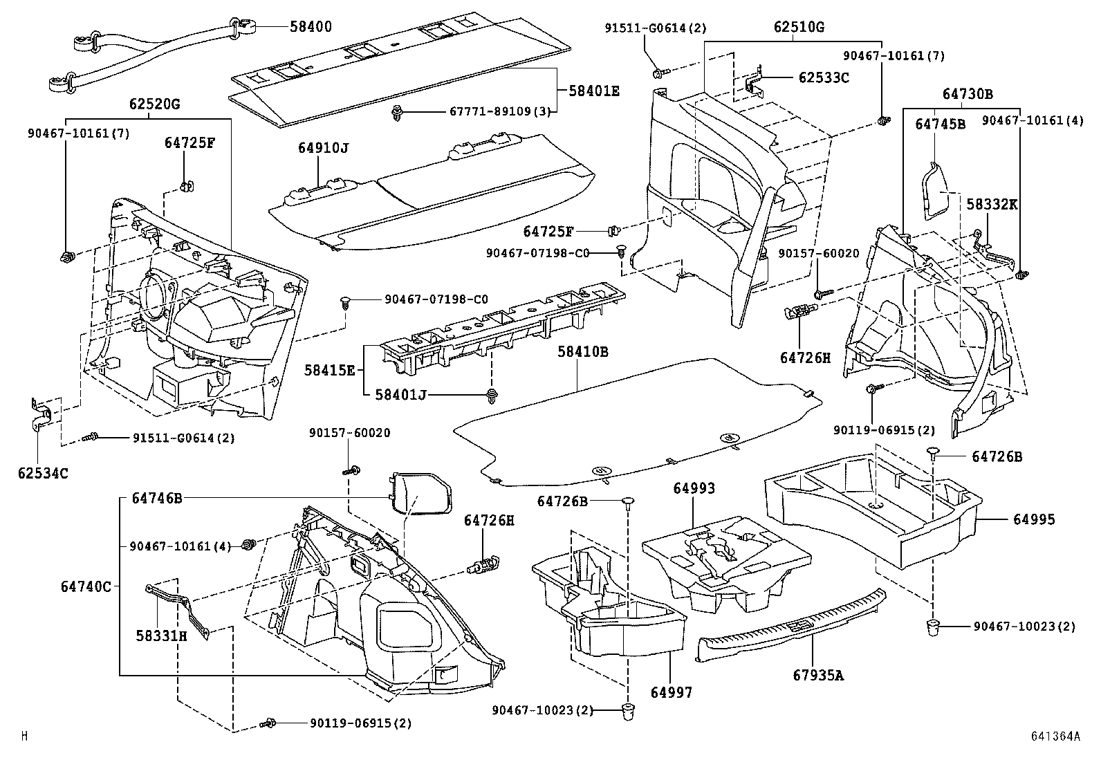 Toyota 58415-21030 BOARD, REAR FLOOR, NO.1