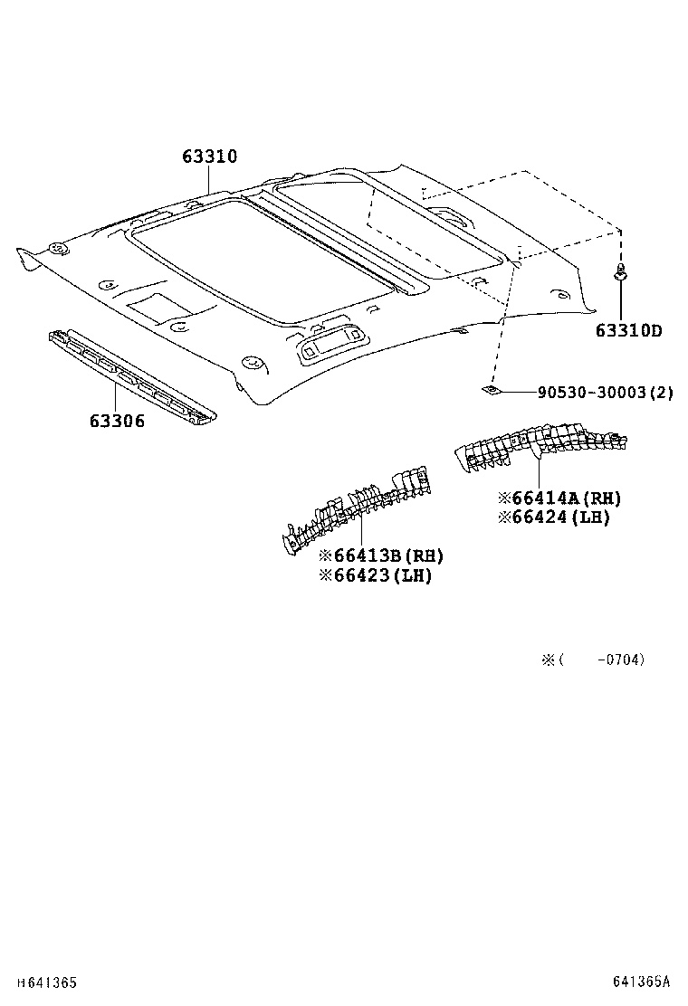 Toyota 63306-21020-B1 TRIM SUB-ASSY, SUNSHADE