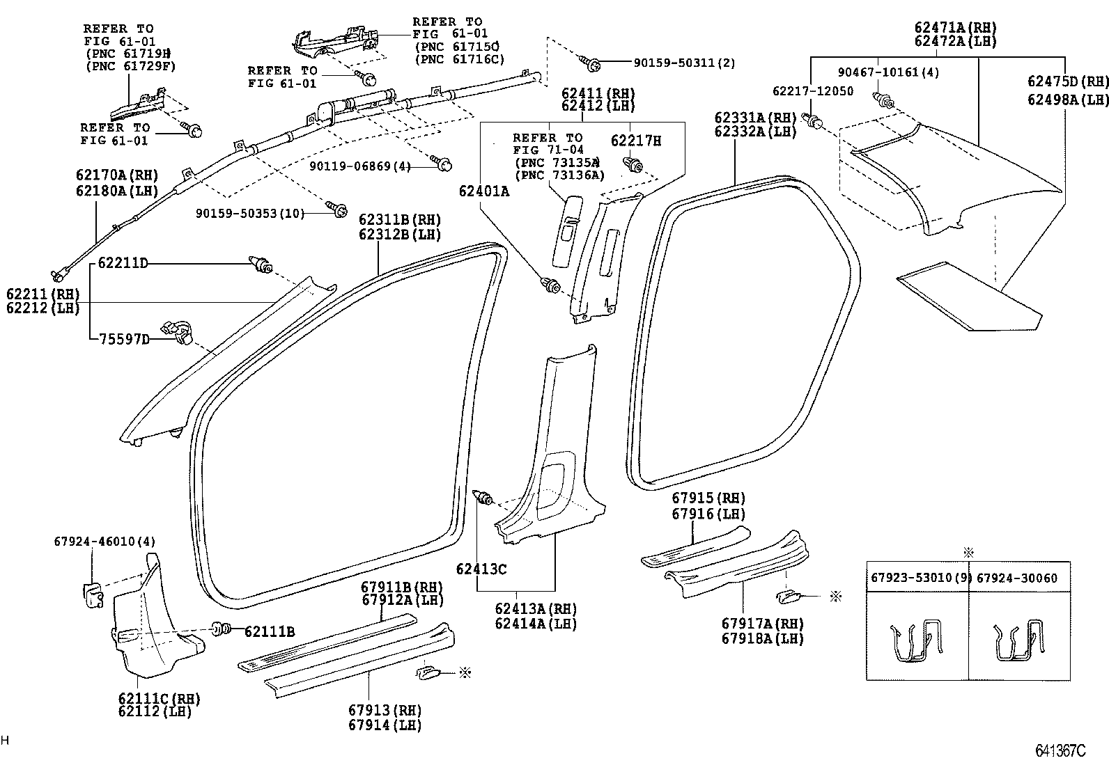 62170-12010 AIR BAG ASSY, CURTAIN SHIELD, RH product image