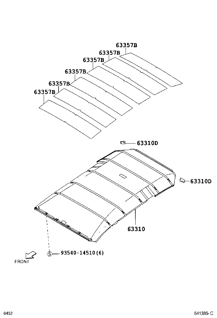 Toyota 63310-BZ040-B0 HEADLINING ASSY, ROOF