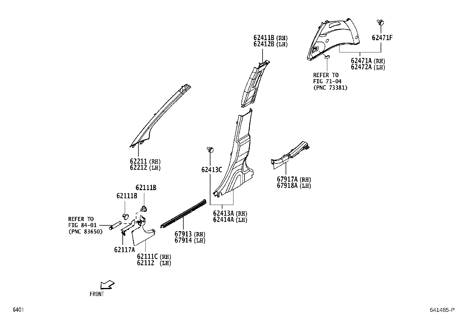 61708-B1010 BRACKET, ROOF SIDE RAIL, LH product image
