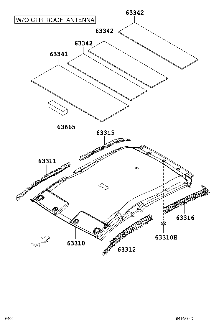 63665-B1010 SPACER, ROOF HEADLINING product image