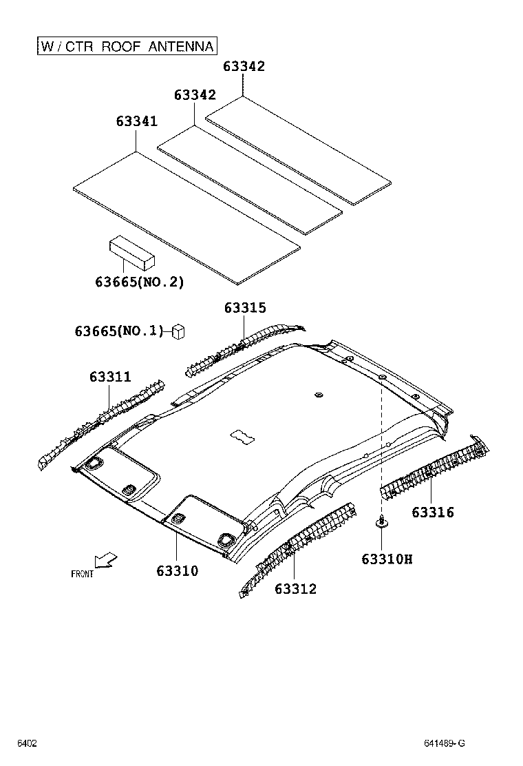 63665-B1010 SPACER, ROOF HEADLINING product image