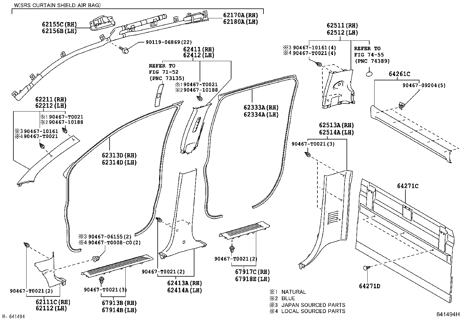 Toyota 62211-0K010-B0 GARNISH, FRONT PILLAR, RH