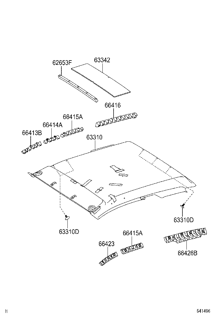 62653-0K080 PACKING (FOR ROOF HEADLINING) product image